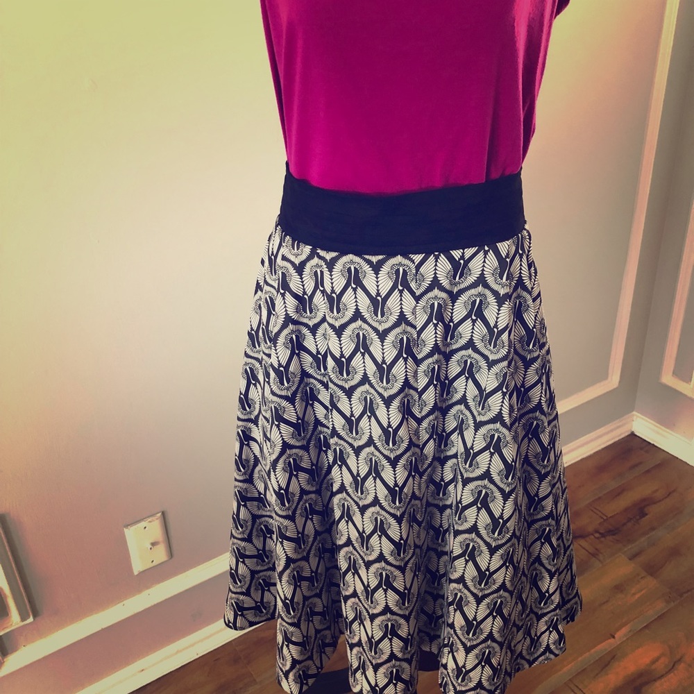 Black and white A line skirt